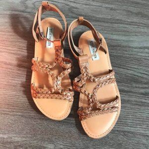 Steve Madden Dempsey Brown Tan Sandals GUC Size 8